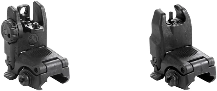 Magpul MBUS Flip-Up Backup Sights, Black, Rear Sight&Magpul Gen 2 Front Flip Sight, Black (MAG247-BLK)