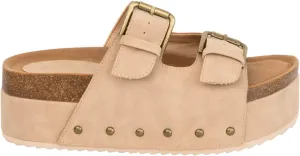Makers Shoes - NINA 1 - Platform Double Buckle Sandals with Cork Footbed