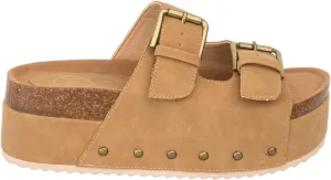 Makers Shoes - NINA 1 - Platform Double Buckle Sandals with Cork Footbed