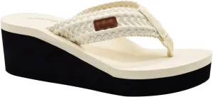 MALIDA Womens Wedge Arch Support Flip Flops Cushion Soft Rubber Midsole Platform Thong Sandals with Rubber Sole