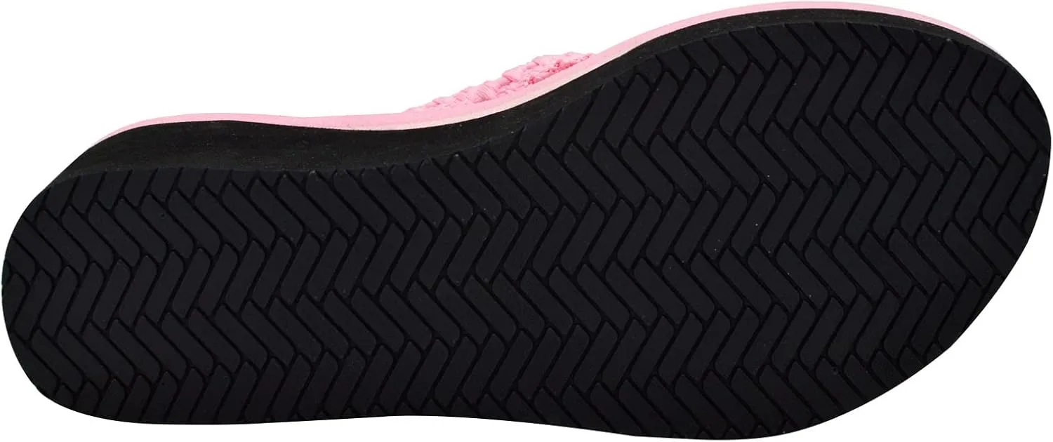 MALIDA Womens Wedge Arch Support Flip Flops Cushion Soft Rubber Midsole Platform Thong Sandals with Rubber Sole