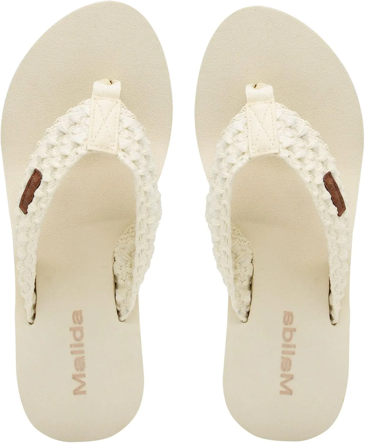 MALIDA Womens Wedge Arch Support Flip Flops Cushion Soft Rubber Midsole Platform Thong Sandals with Rubber Sole