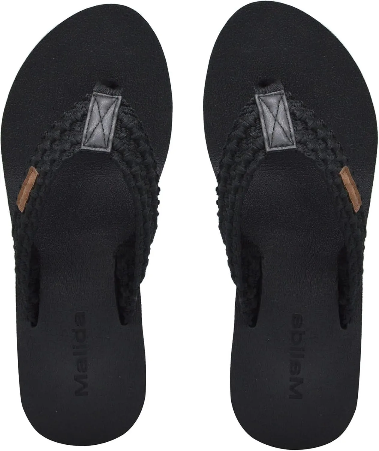 MALIDA Womens Wedge Arch Support Flip Flops Cushion Soft Rubber Midsole Platform Thong Sandals with Rubber Sole
