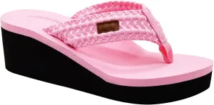 MALIDA Womens Wedge Arch Support Flip Flops Cushion Soft Rubber Midsole Platform Thong Sandals with Rubber Sole