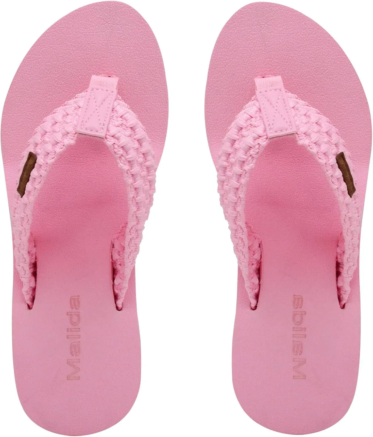 MALIDA Womens Wedge Arch Support Flip Flops Cushion Soft Rubber Midsole Platform Thong Sandals with Rubber Sole