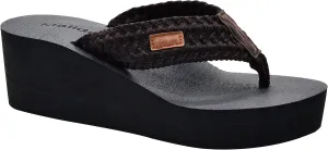 MALIDA Womens Wedge Arch Support Flip Flops Cushion Soft Rubber Midsole Platform Thong Sandals with Rubber Sole
