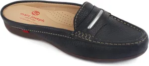Marc Joseph New York Women's Leather Made in Brazil Luxury Mule Slide with Penny Detail