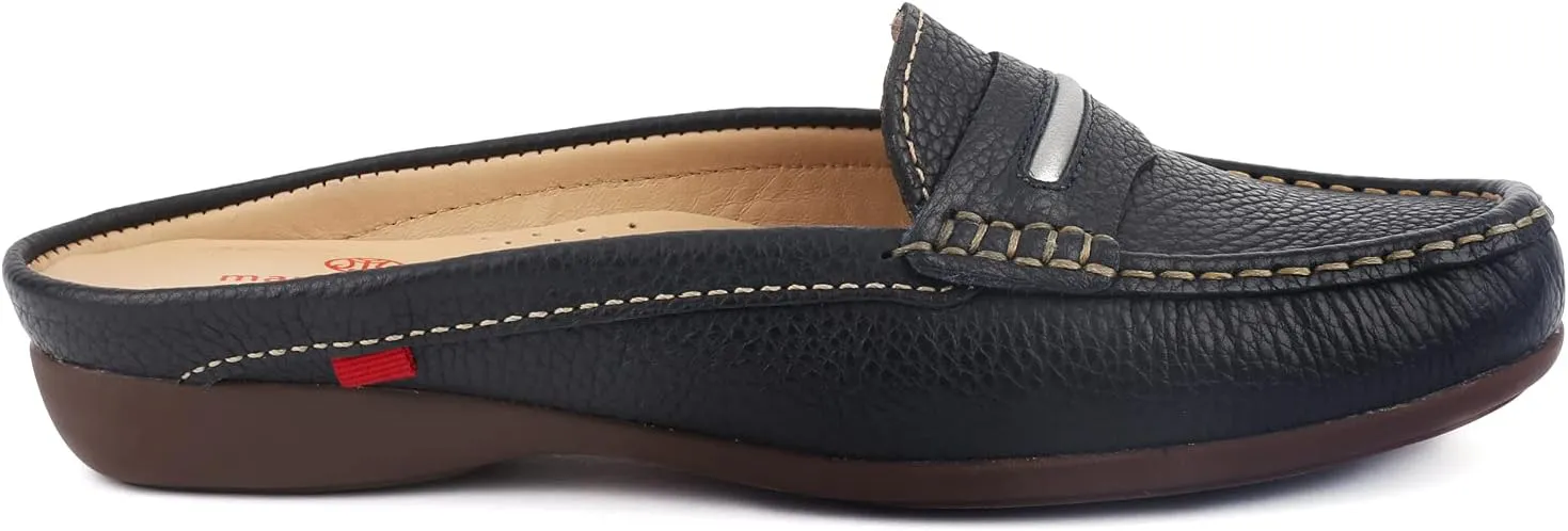 Marc Joseph New York Women's Leather Made in Brazil Luxury Mule Slide with Penny Detail