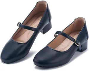 Mary Jane Shoes Low Heels Dress Pumps for Women With Adjustable Ankle Strap - 2 Inch Chunky Heel for Dressy Casual Occasions