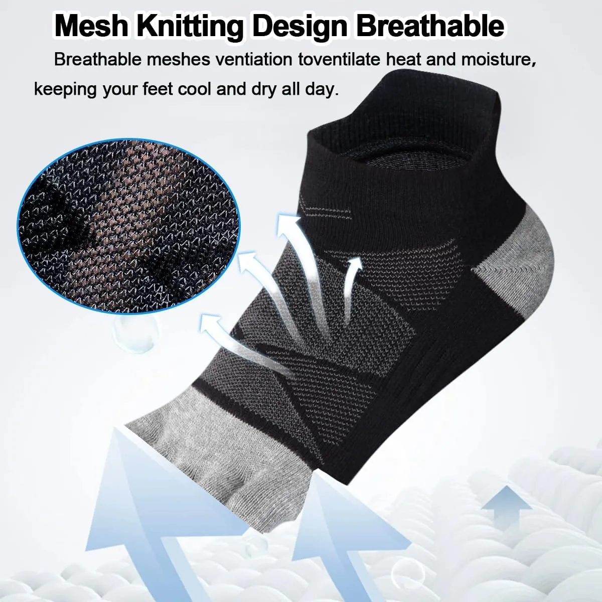 Meaiguo Toe Socks No Show Cotton Low Cut Five Finger Socks Athletic for Women