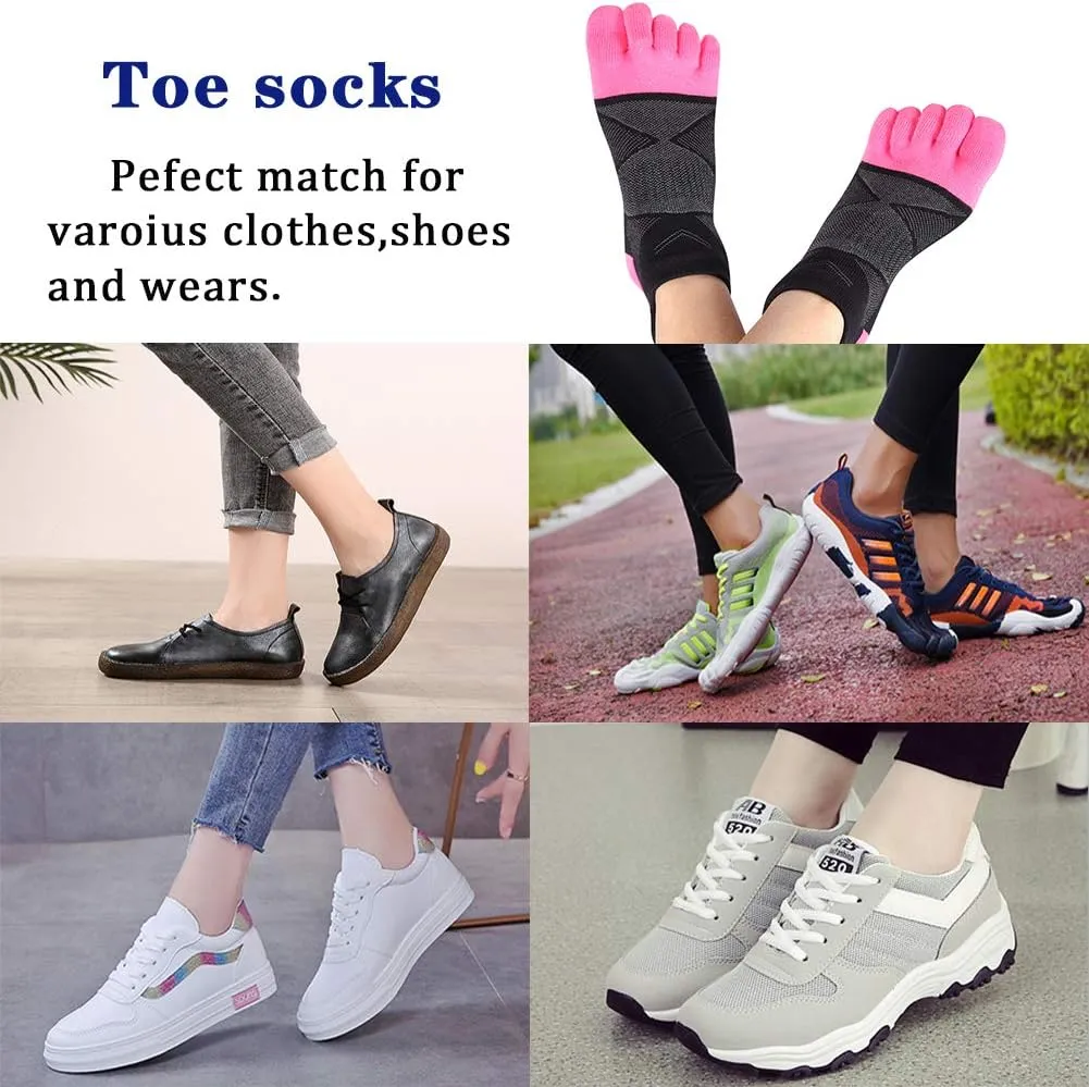Meaiguo Toe Socks No Show Cotton Low Cut Five Finger Socks Athletic for Women