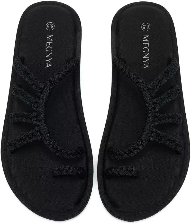 MEGNYA Yoga Mat Flip Flops for Women, Comfortable Foam Walking Sandals, Flexible and Lightweight Slippers for Beach/Holiday/Poolside/Outdoor Activities