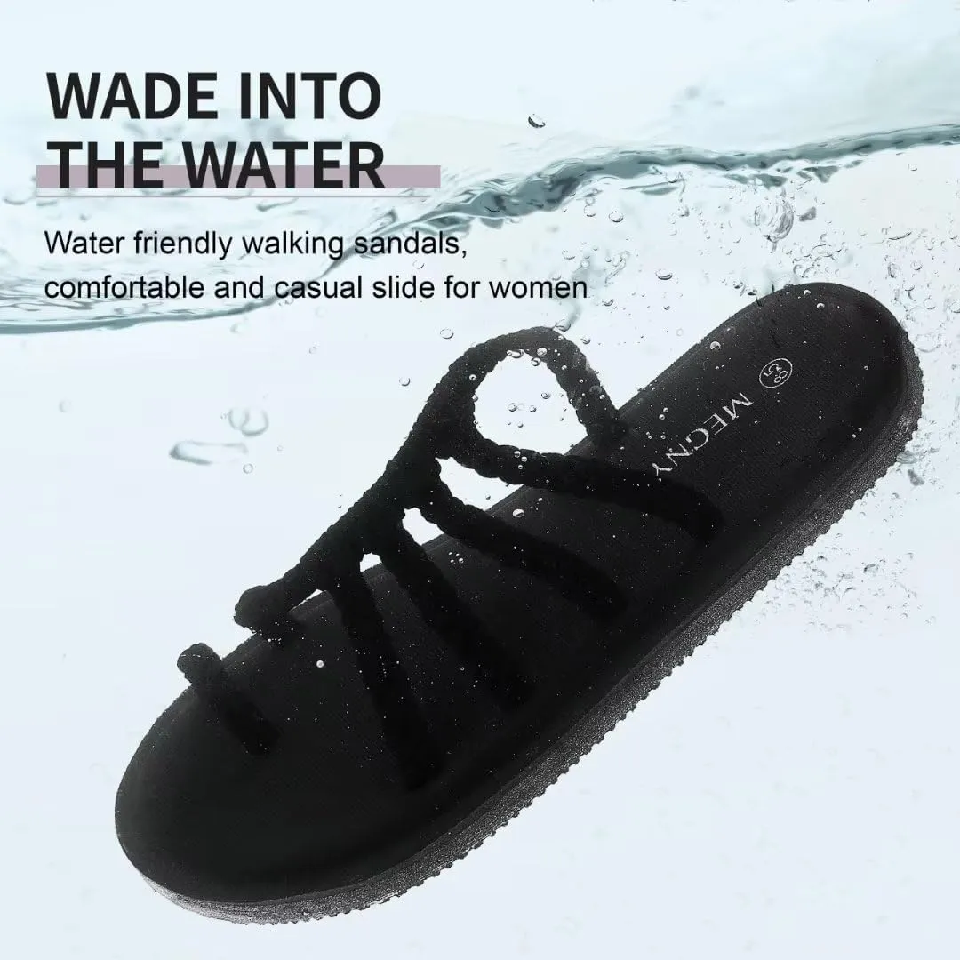 MEGNYA Yoga Mat Flip Flops for Women, Comfortable Foam Walking Sandals, Flexible and Lightweight Slippers for Beach/Holiday/Poolside/Outdoor Activities
