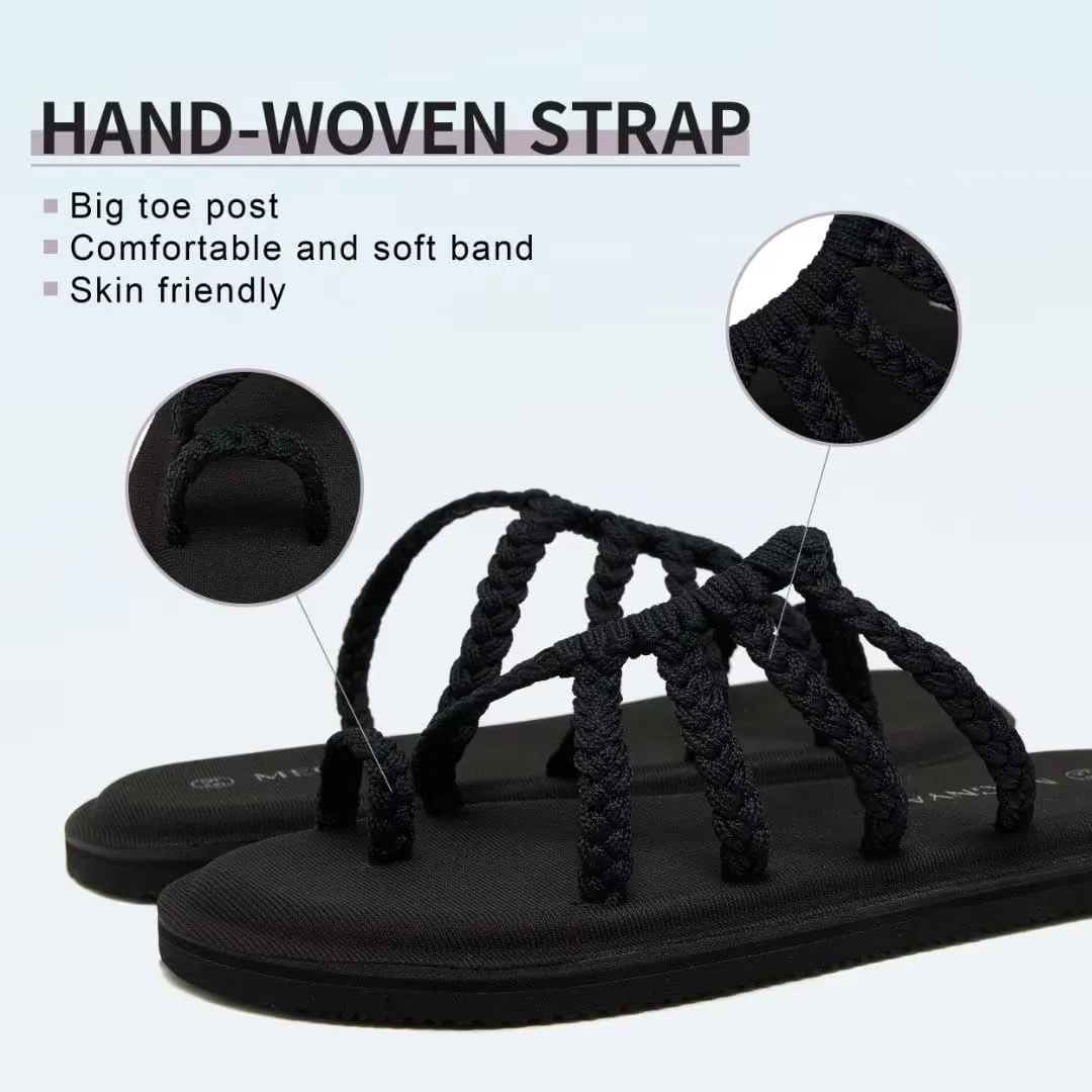 MEGNYA Yoga Mat Flip Flops for Women, Comfortable Foam Walking Sandals, Flexible and Lightweight Slippers for Beach/Holiday/Poolside/Outdoor Activities