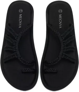 MEGNYA Yoga Mat Flip Flops for Women, Comfortable Foam Walking Sandals, Flexible and Lightweight Slippers for Beach/Holiday/Poolside/Outdoor Activities