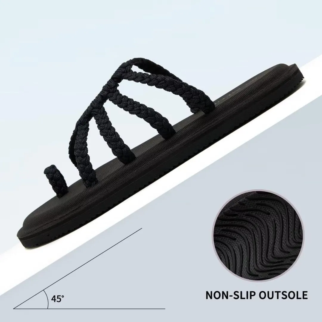 MEGNYA Yoga Mat Flip Flops for Women, Comfortable Foam Walking Sandals, Flexible and Lightweight Slippers for Beach/Holiday/Poolside/Outdoor Activities