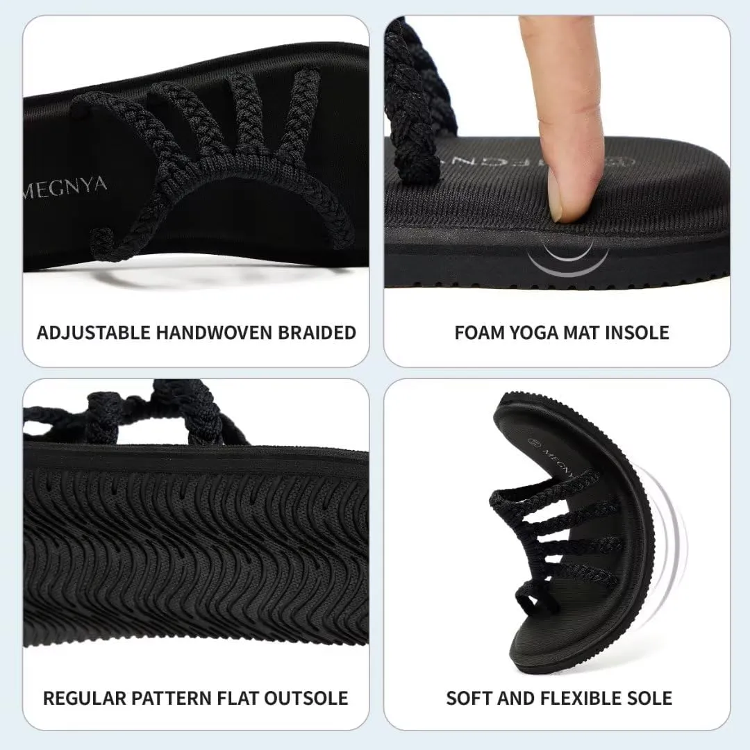 MEGNYA Yoga Mat Flip Flops for Women, Comfortable Foam Walking Sandals, Flexible and Lightweight Slippers for Beach/Holiday/Poolside/Outdoor Activities