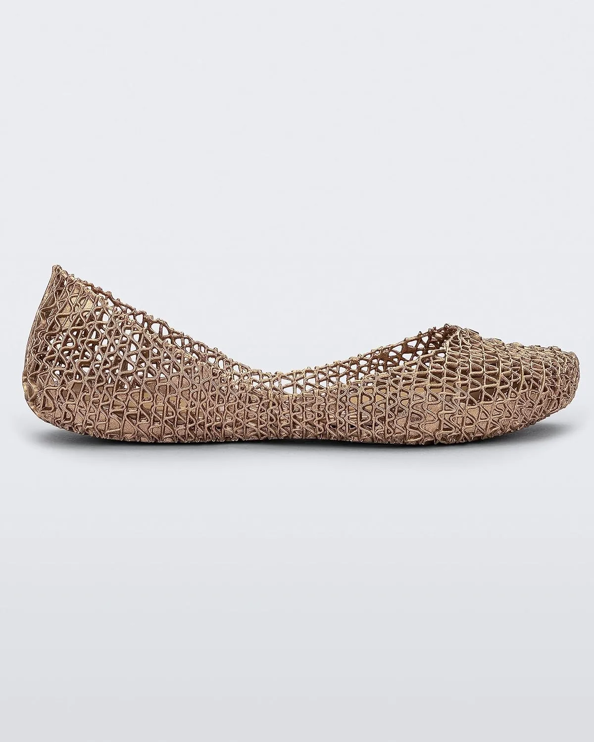Melissa Campana Papel Flats for Women - Comfortable, Stylish & Flexible Slide-On Closed-Toe Jelly Flat Shoes with Hollow Interwoven Cut Out Design