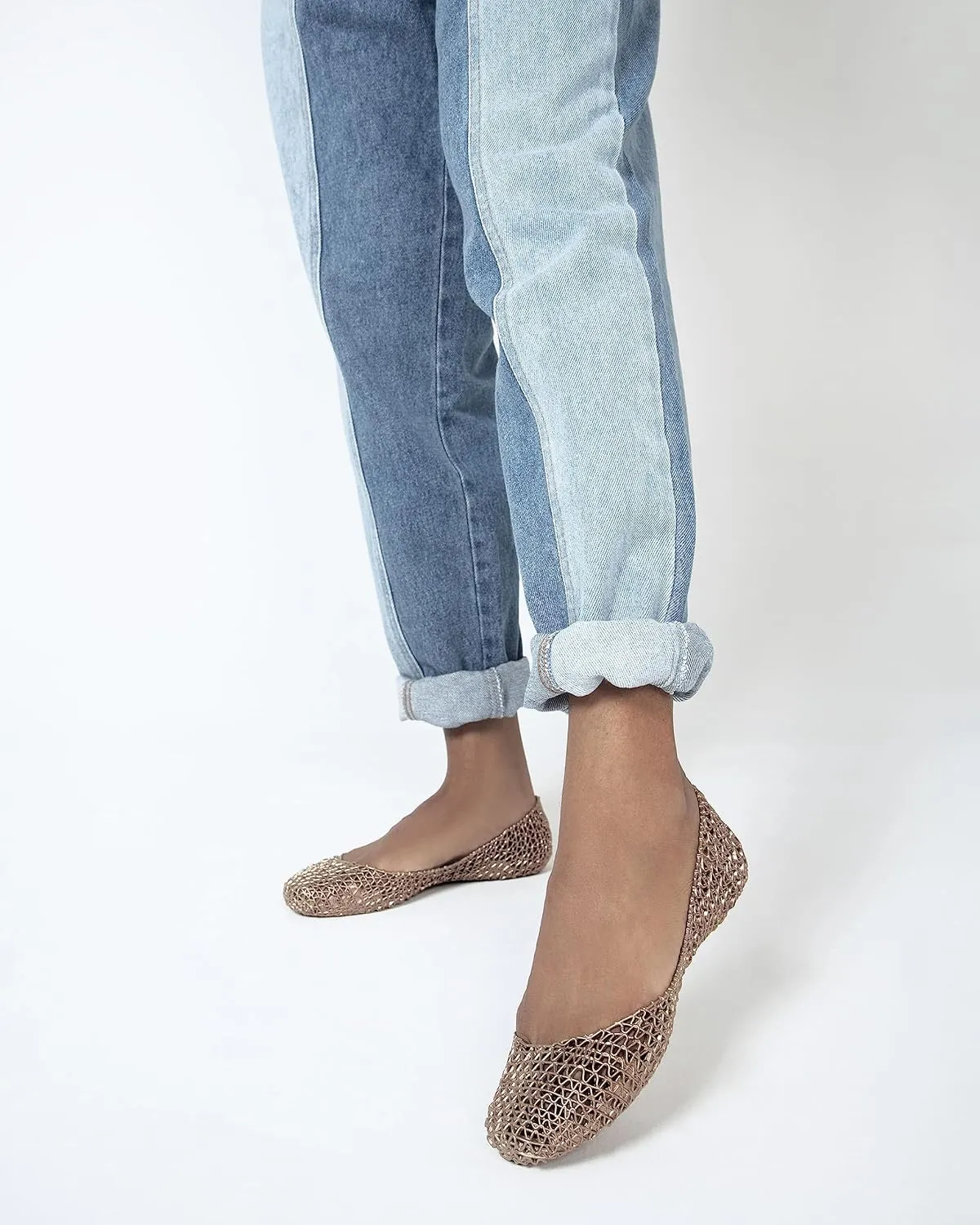 Melissa Campana Papel Flats for Women - Comfortable, Stylish & Flexible Slide-On Closed-Toe Jelly Flat Shoes with Hollow Interwoven Cut Out Design