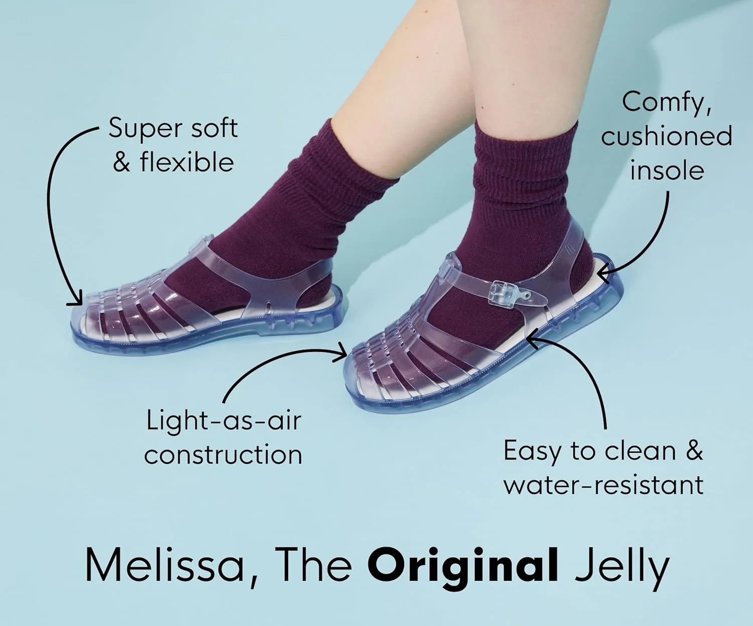 Melissa Campana Papel Flats for Women - Comfortable, Stylish & Flexible Slide-On Closed-Toe Jelly Flat Shoes with Hollow Interwoven Cut Out Design
