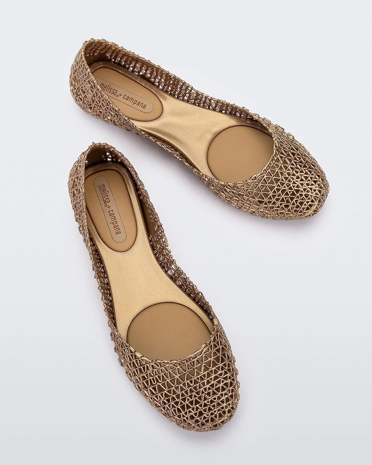 Melissa Campana Papel Flats for Women - Comfortable, Stylish & Flexible Slide-On Closed-Toe Jelly Flat Shoes with Hollow Interwoven Cut Out Design