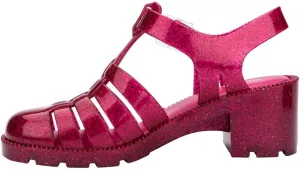 Melissa Possession Heel Fashion Sandals for Women - Iconic Fisherman Style with Medium Block Heel - Adjustable Buckle for Comfort - 100% PVC Upper/Insole/Sole - Bubblegum Scent