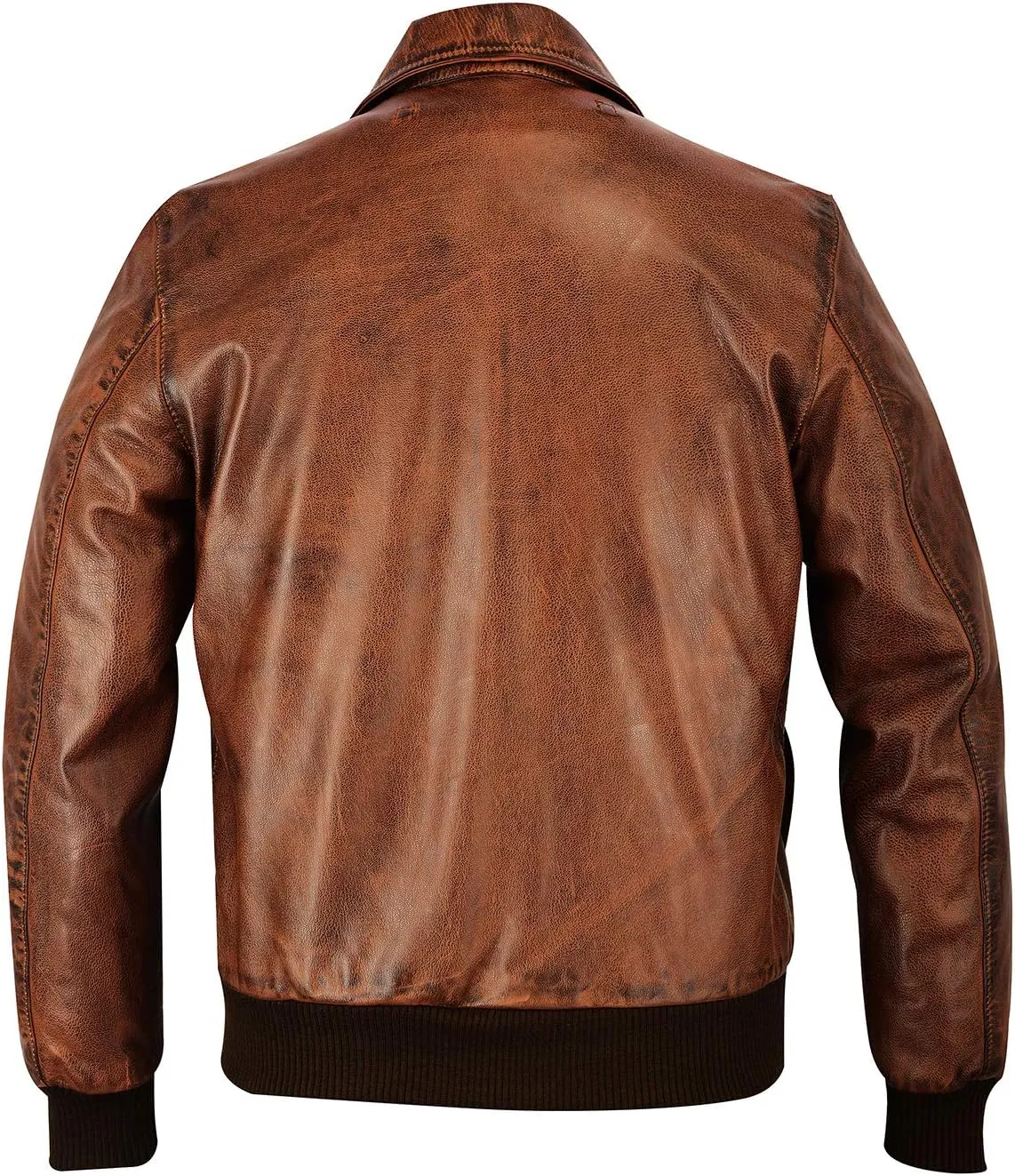 Men A-2 Real Goatskin Leather Pilot Flying Jacket Aviator Bomber Airforce Bronco