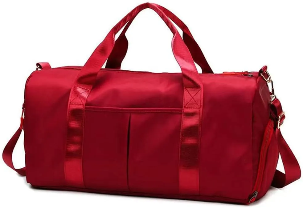 Men and Women's Travel Bag With Shoe Compartment Sports Tote Gym Bag Weekender Overnight Shoulder Bag