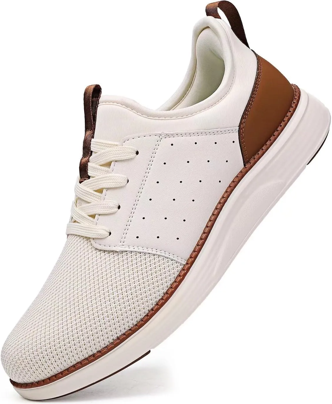 Men Casual Dress Shoes Hands Free Slip On Laceless Fashion Sneakers Lightweight Breathable Walking Shoes Gym Tennis Athletic