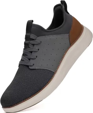 Men Casual Dress Shoes Hands Free Slip On Laceless Fashion Sneakers Lightweight Breathable Walking Shoes Gym Tennis Athletic