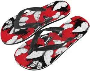 Men Hawaii Flip Flop Sandal Geometry Lightweight Thong Sandals Xmas Santa Claus Unisex Bathroom Orthotic Flip Flops
