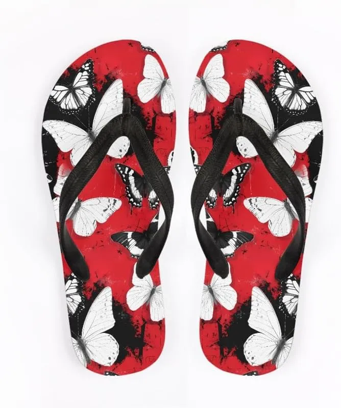 Men Hawaii Flip Flop Sandal Geometry Lightweight Thong Sandals Xmas Santa Claus Unisex Bathroom Orthotic Flip Flops