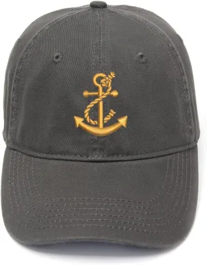 Men's Baseball Caps Anchor Embroidered Dad Hat Washed Cotton Embroidery Hat