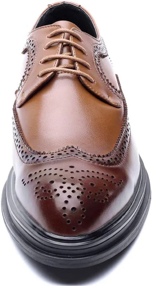 Men's Business Oxford Casual Chic British Style Low-top Classic Carving Lace Brogue Shoes Non-Slip