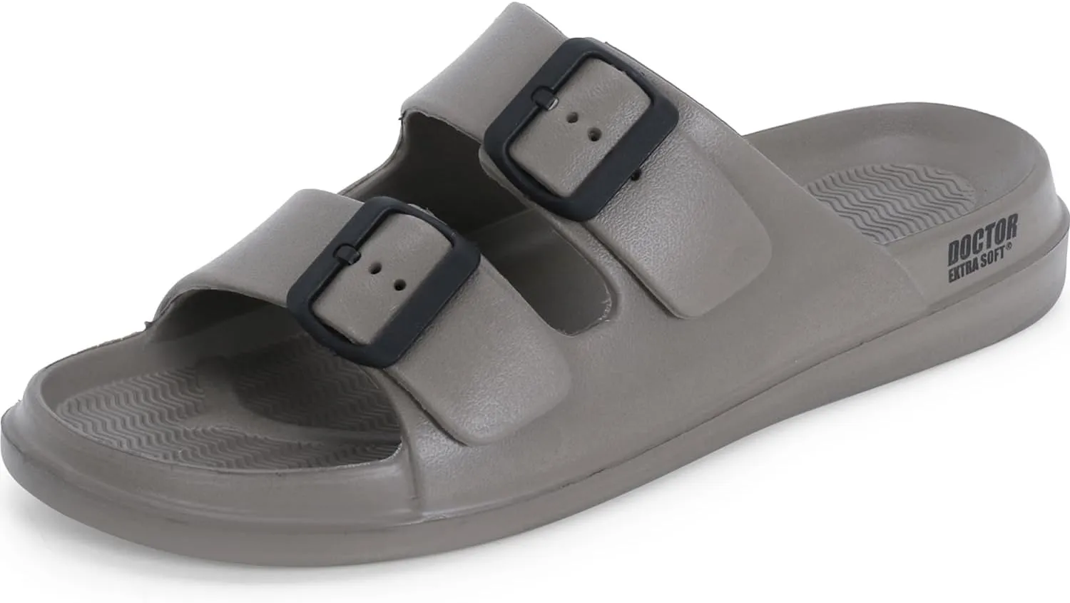 Men's Classic Cushion Sliders/Slippers with Adjustable Buckle Strap for Adult | Comfortable & LightWeight |Stylish & Anti-Skid| Waterproof & Everyday Flip Flops for Gents/Boys D-505