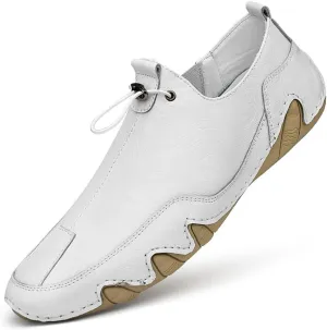 Men's Genuine Leather Loafer Shoes Slip On Soft Walking Driving Shoes Non-Slip Breathable Sports Shoes Fashion Lace Up Dress Shoes