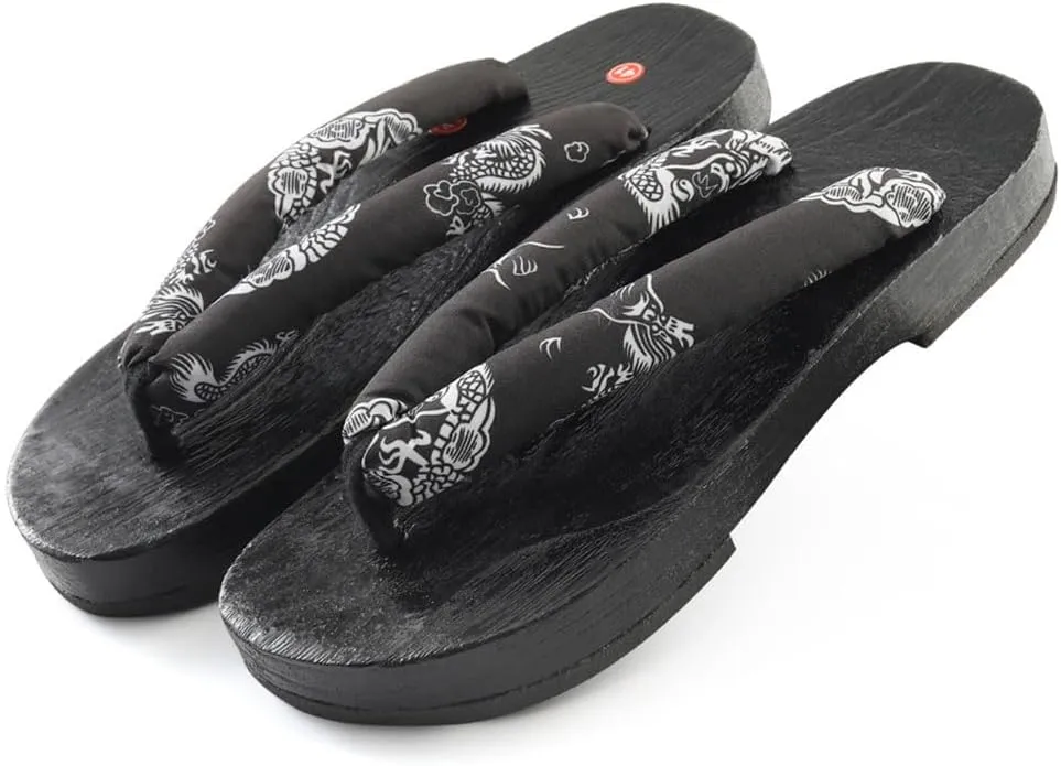 Men's Japanese style flat wooden clogs Slippers,flip flop thick soled casual home and outdoor Sandals,Anti- skid Fashion Slippers Summer Beach Footwear