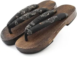 Men's Japanese style flat wooden clogs Slippers,flip flop thick soled casual home and outdoor Sandals,Anti- skid Fashion Slippers Summer Beach Footwear