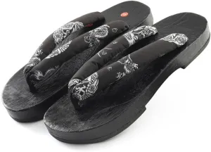Men's Japanese style flat wooden clogs Slippers,flip flop thick soled casual home and outdoor Sandals,Anti- skid Fashion Slippers Summer Beach Footwear