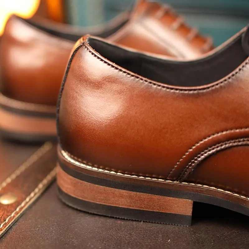 Men's Leather British Style Lace Up Wing Tip Dress Shoe