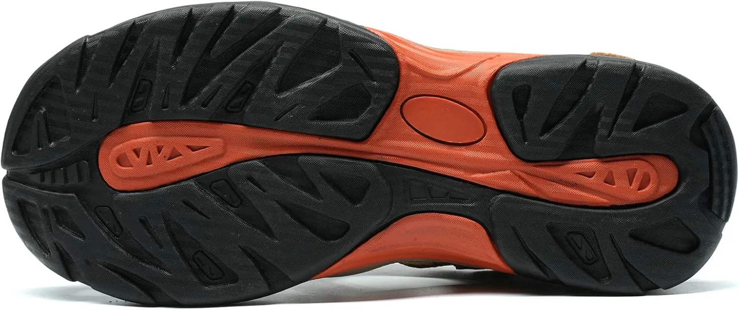 Mens Leather Sports Sandals For Men Closed Toe Hiking Outdoor Athletic Casual Walking Sandals Water Shoes Summer Fisherman Sandal Handmade