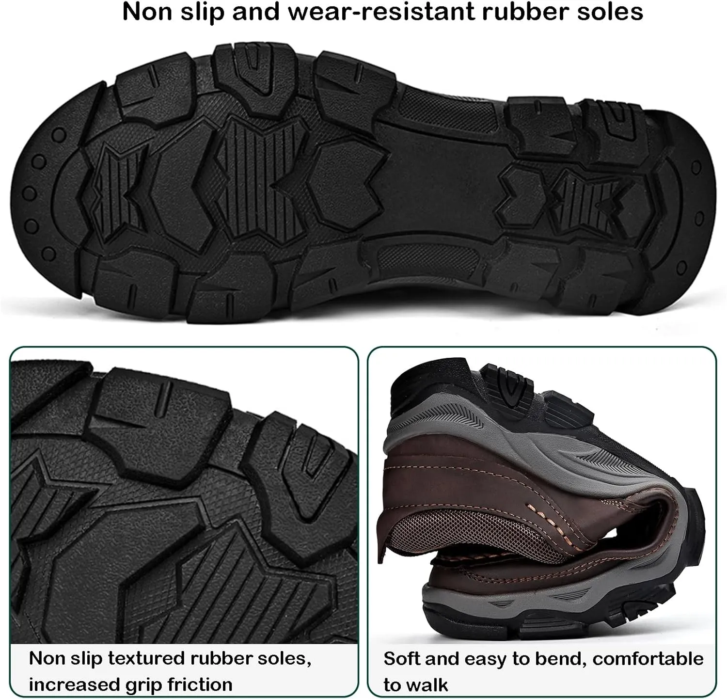 Men's Loafers Casual Slip On Shoes Soft Loafer for Men Lightweight Breathable Non Slip Walking Sneakers Comfortable Driving Shoes for Hiking
