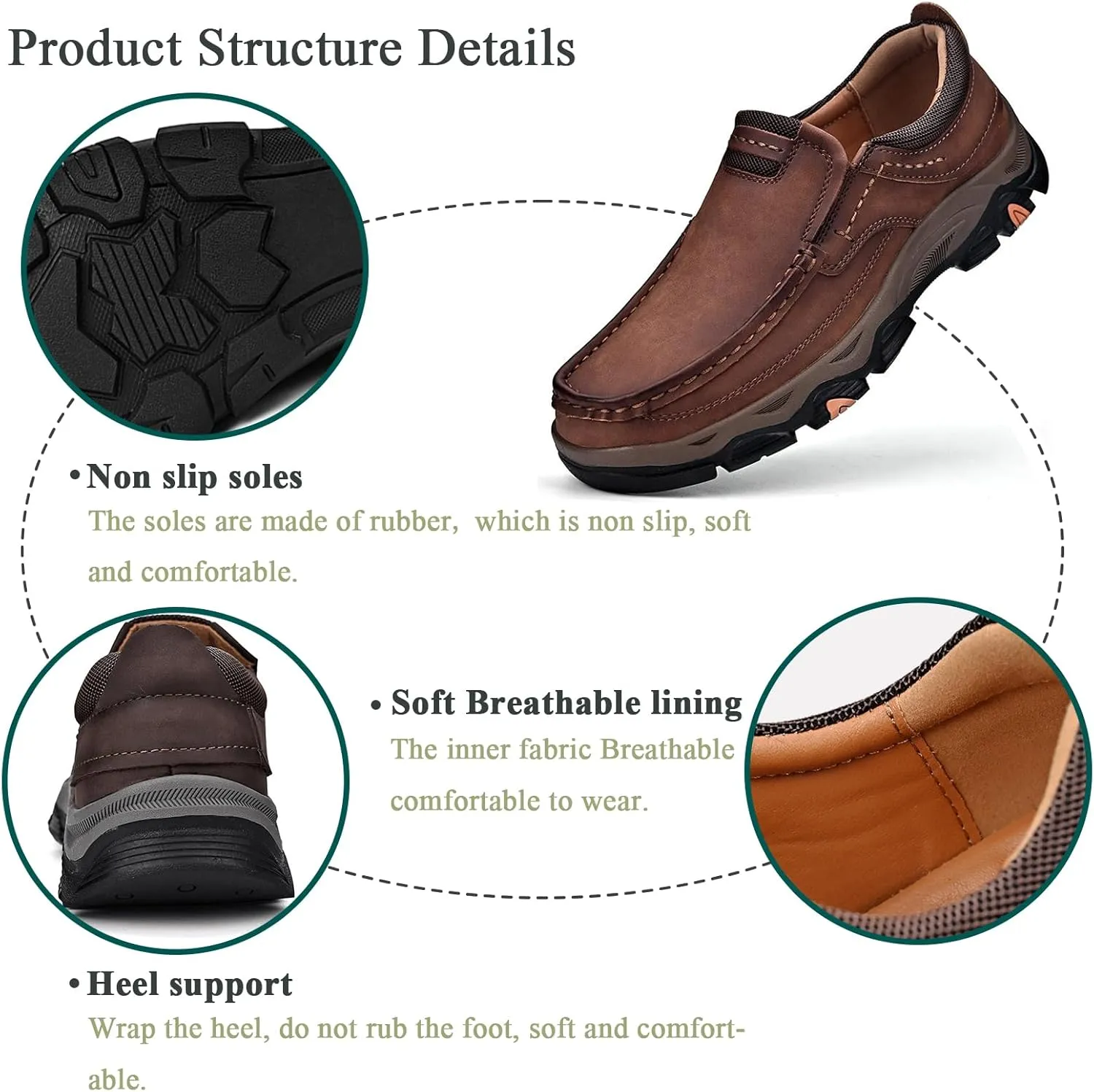 Men's Loafers Casual Slip On Shoes Soft Loafer for Men Lightweight Breathable Non Slip Walking Sneakers Comfortable Driving Shoes for Hiking