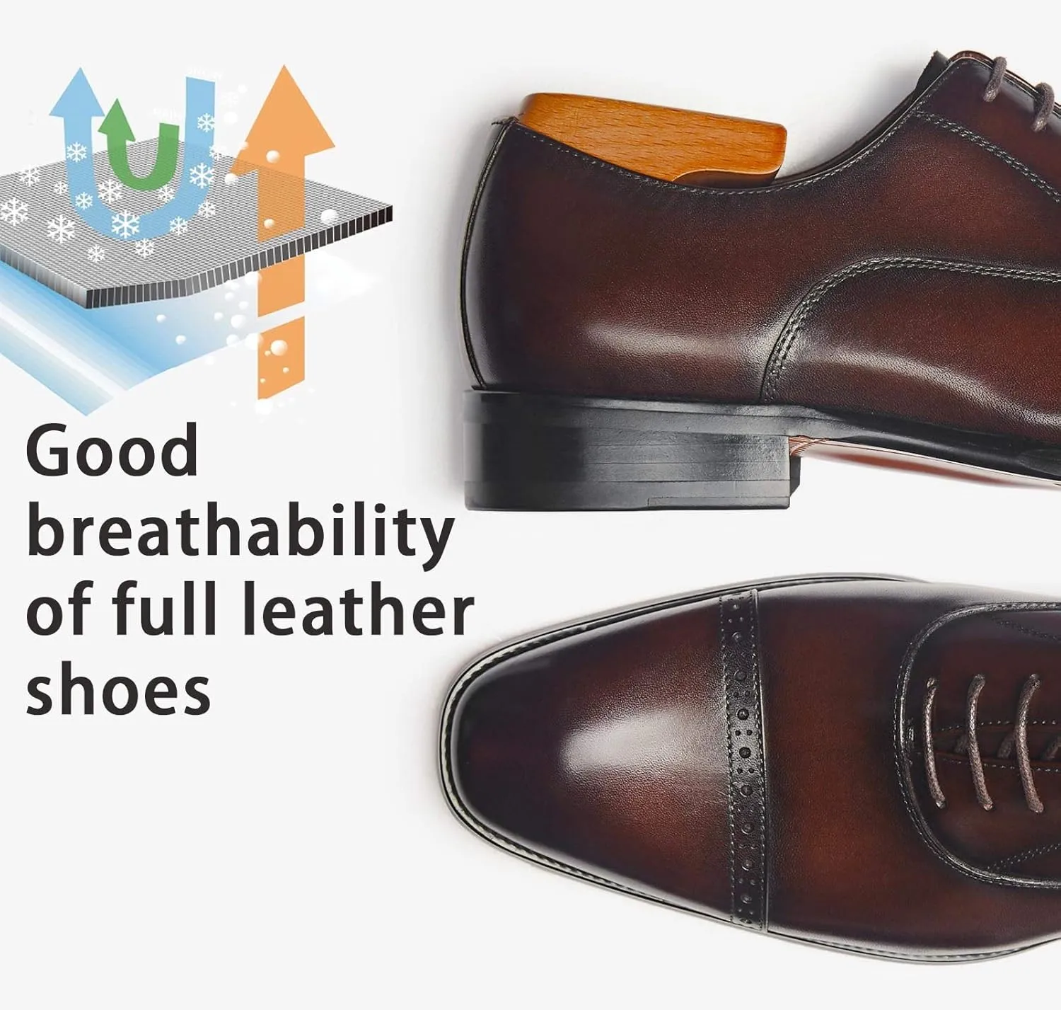 Men's Oxford Formal Comfortable Dress Shoes Genuine Leathers