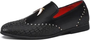 Mens Smoking Glitter Slipper, Luxury Penny Slip-On Classic Party Wedding Tuxedo Loafers Sparkle Dress Shoes