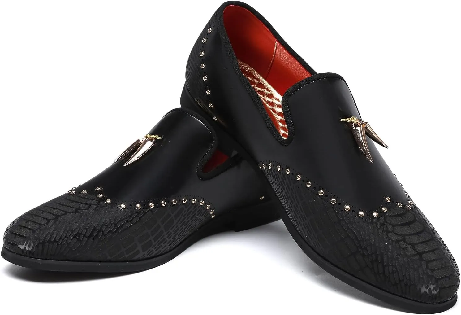 Mens Smoking Glitter Slipper, Luxury Penny Slip-On Classic Party Wedding Tuxedo Loafers Sparkle Dress Shoes