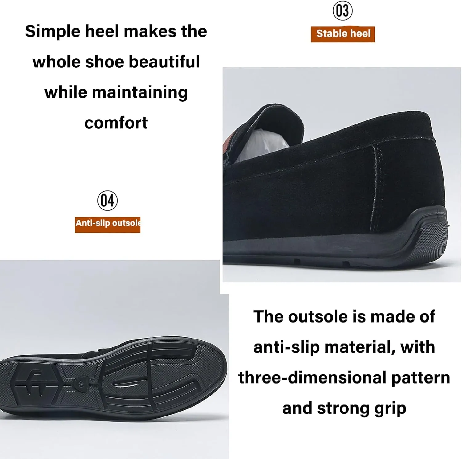 Men's Suede Flat Penny Loafers Retro Round Toe Non-Slip Slip-On Casual Walking Shoes Breathable and Comfortable Driving Shoes