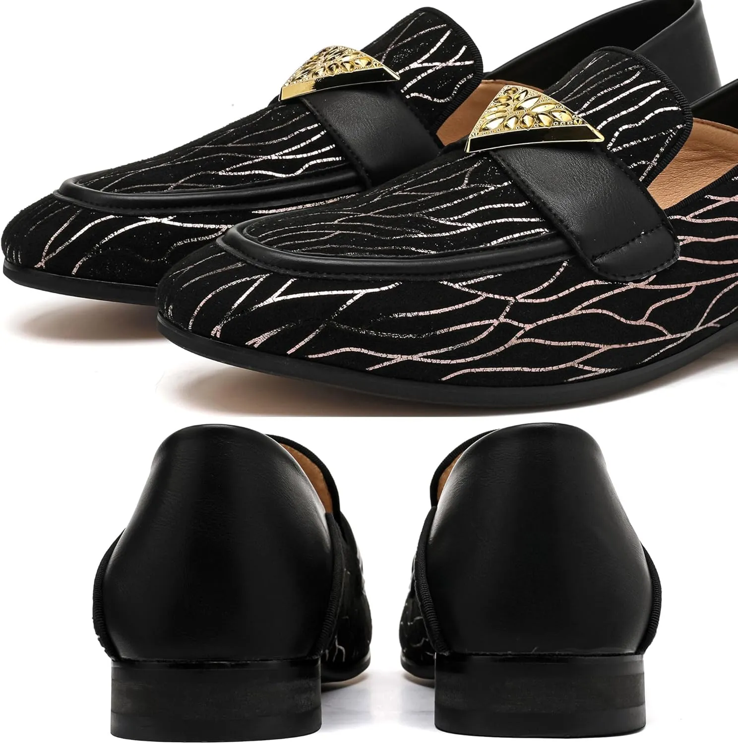 Men's Velvet Loafers Mens Shiny Slip-on Slippers, Classic Formal Wear Fashion Dress Loafer, Penny Party Wedding Dress Shoes for Men