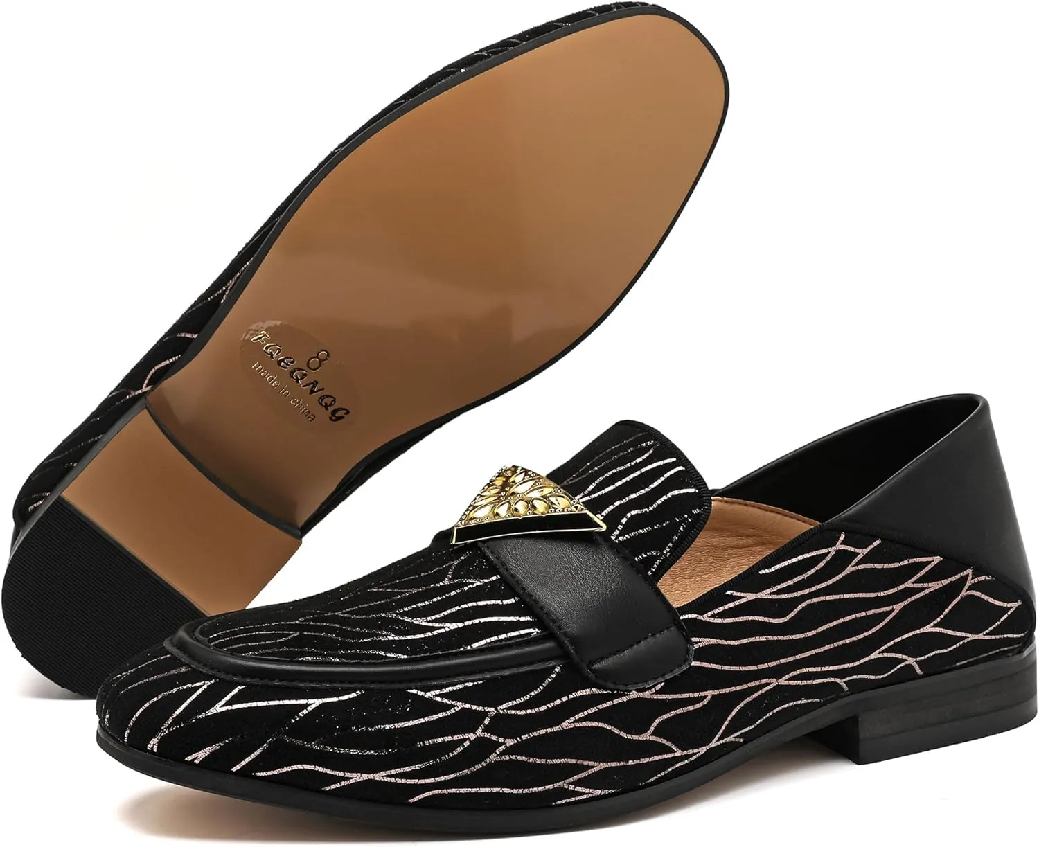Men's Velvet Loafers Mens Shiny Slip-on Slippers, Classic Formal Wear Fashion Dress Loafer, Penny Party Wedding Dress Shoes for Men