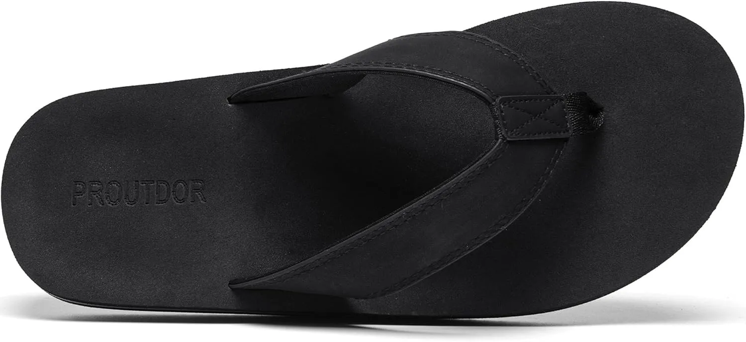 Men's Wide Flip Flop with Orthotic Arch Support Athletic Slide Thong Sandals for Men Soft Cushion Footbed